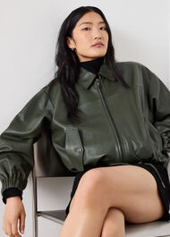 Frida Leather Bomber Jacket