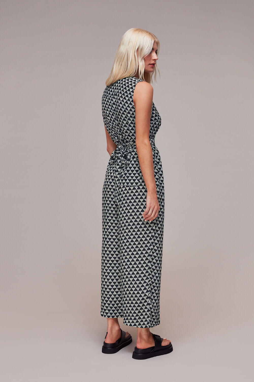 Petite Triangle Checkerboard Jumpsuit
