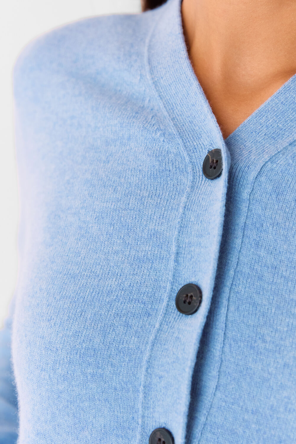 Button Front V Neck Cardigan