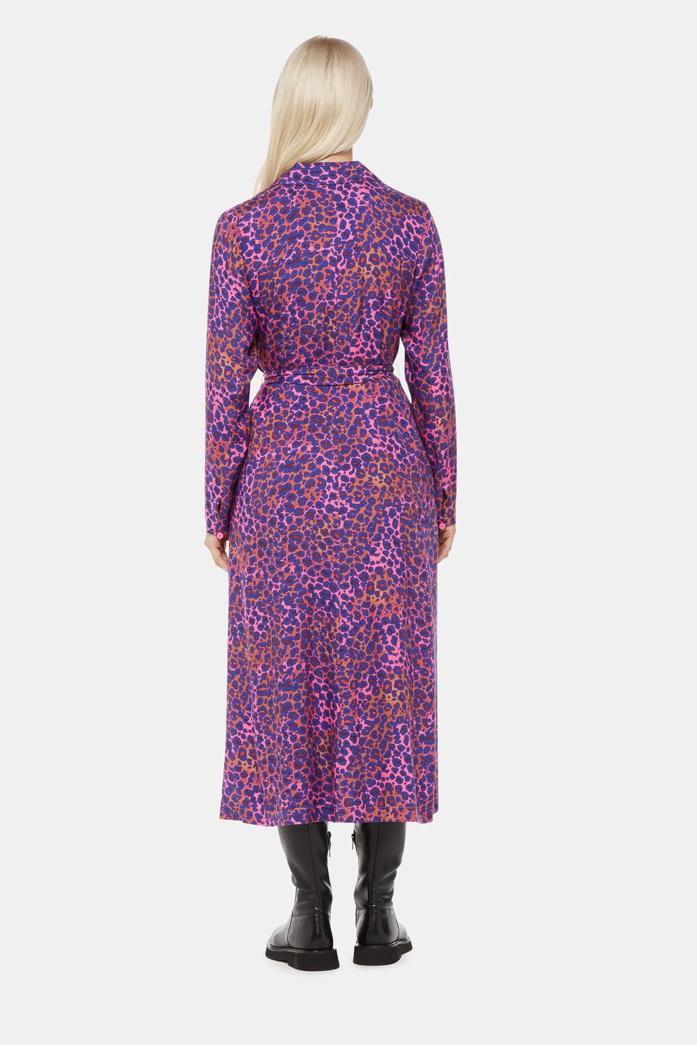 Petite Mottled Leopard Midi Dress