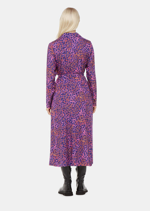 Petite Mottled Leopard Midi Dress