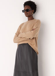 Cashmere Seam Detail Crew Knit