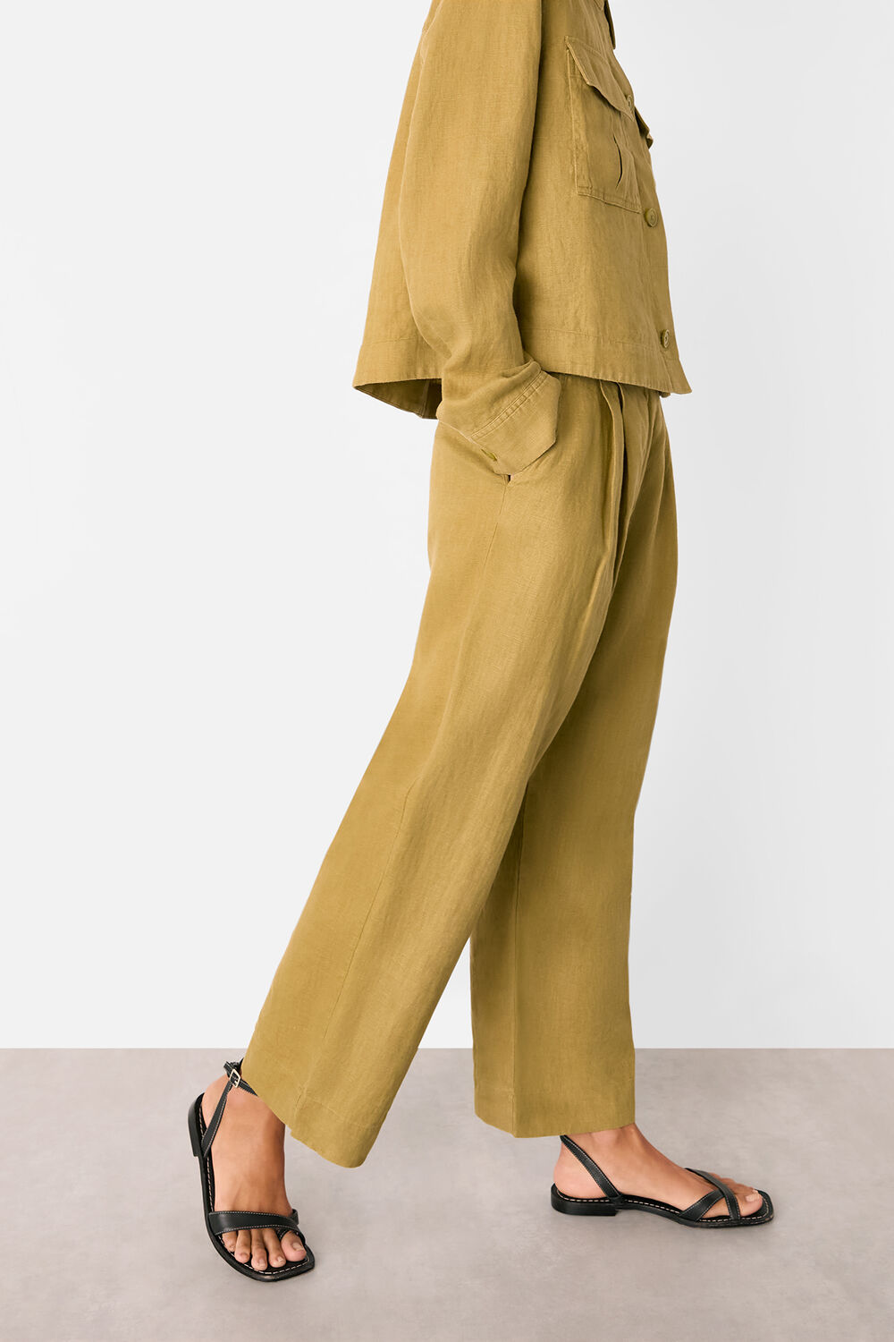 Olive Abby Linen Casual Jacket