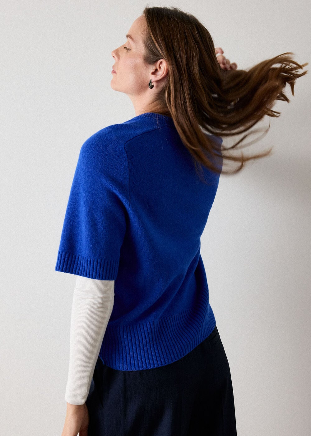 Blue Wool Knitted Tee