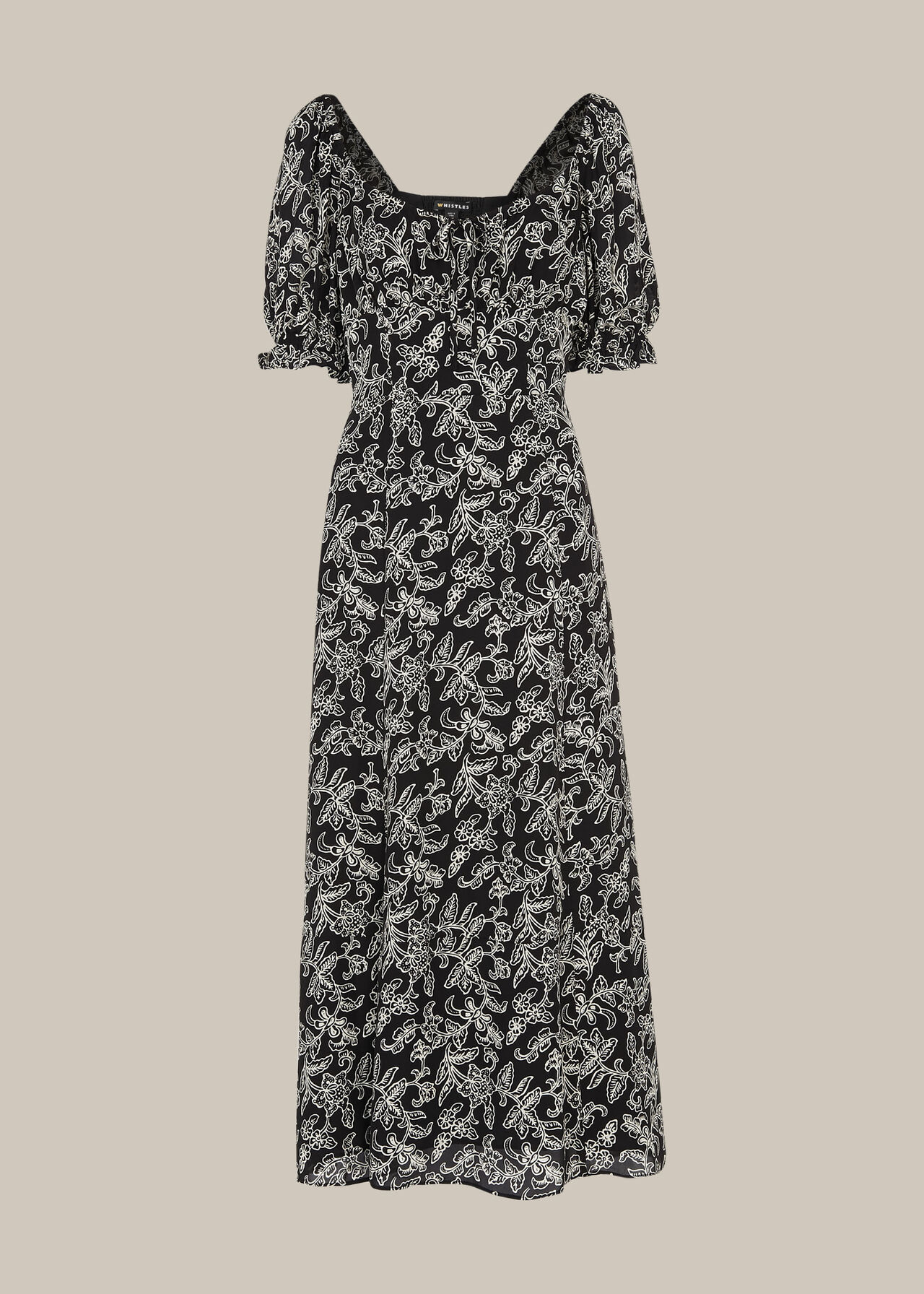 Jasmine Print Silk Dress Black/Multi