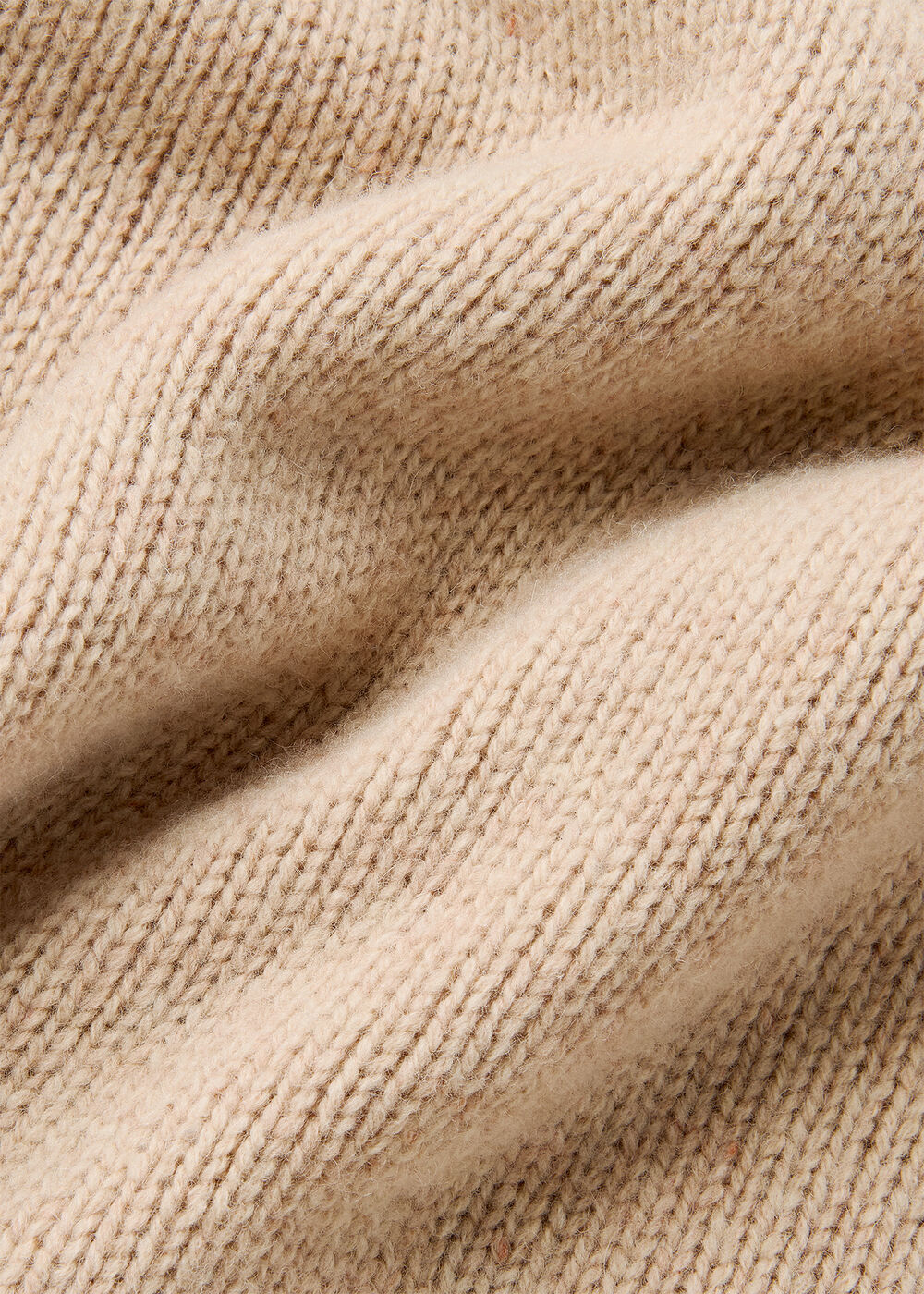 Wool Ribbed Sleeve V Neck Knit