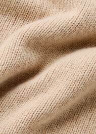 Wool Ribbed Sleeve V Neck Knit