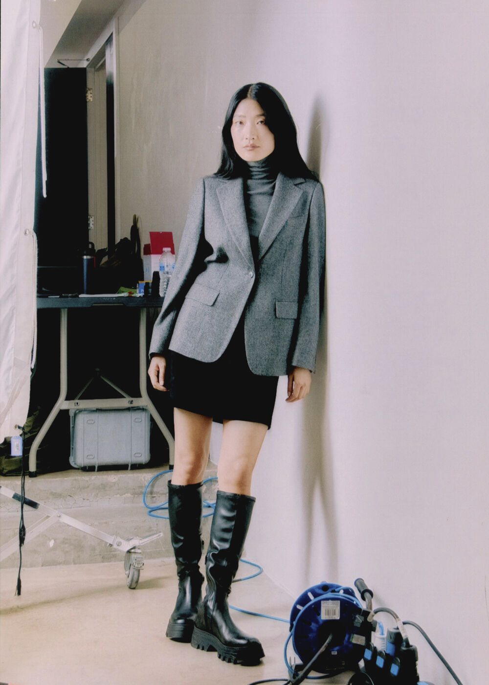 Herringbone Wool Blend Blazer