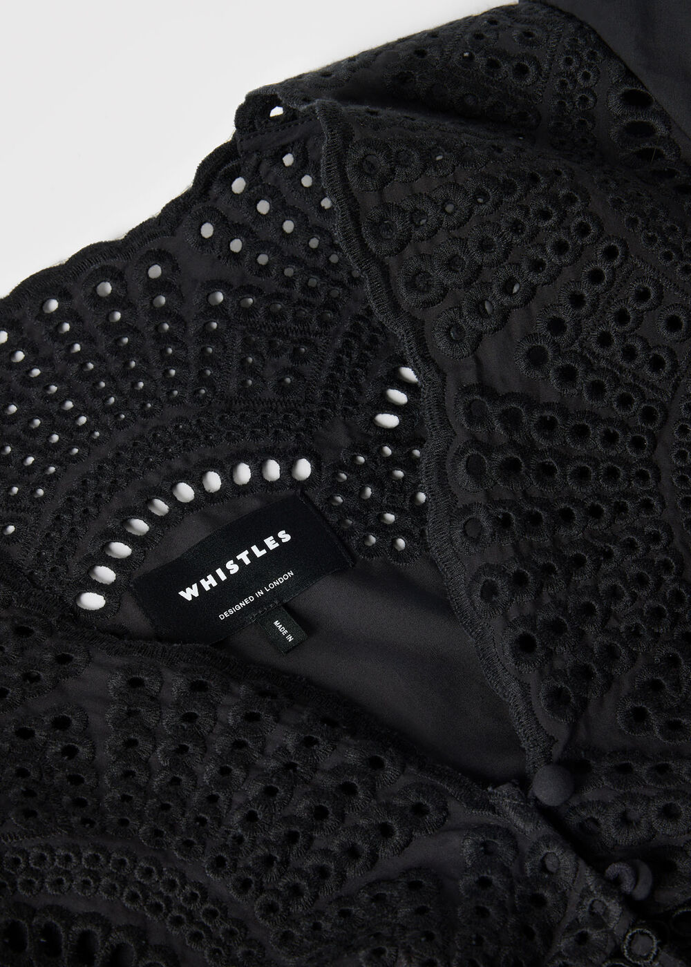 Cotton Broderie V Neck Dress