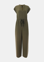 Petite Sleeveless Drawstring Jumpsuit