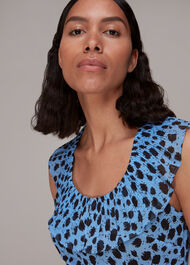 Brushed Dalmatian Plisse Dress