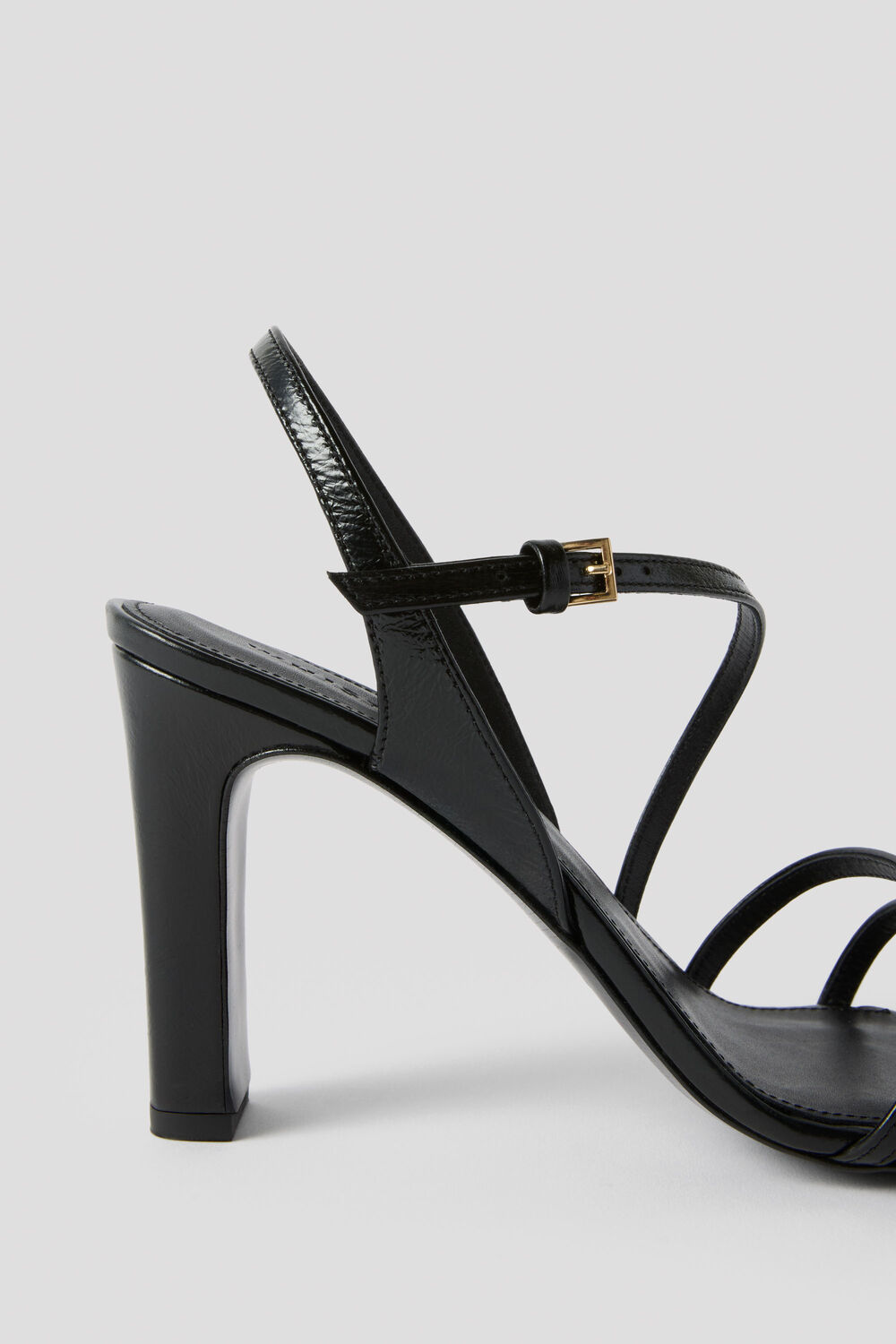 Black Strappy Block Heel Sandal