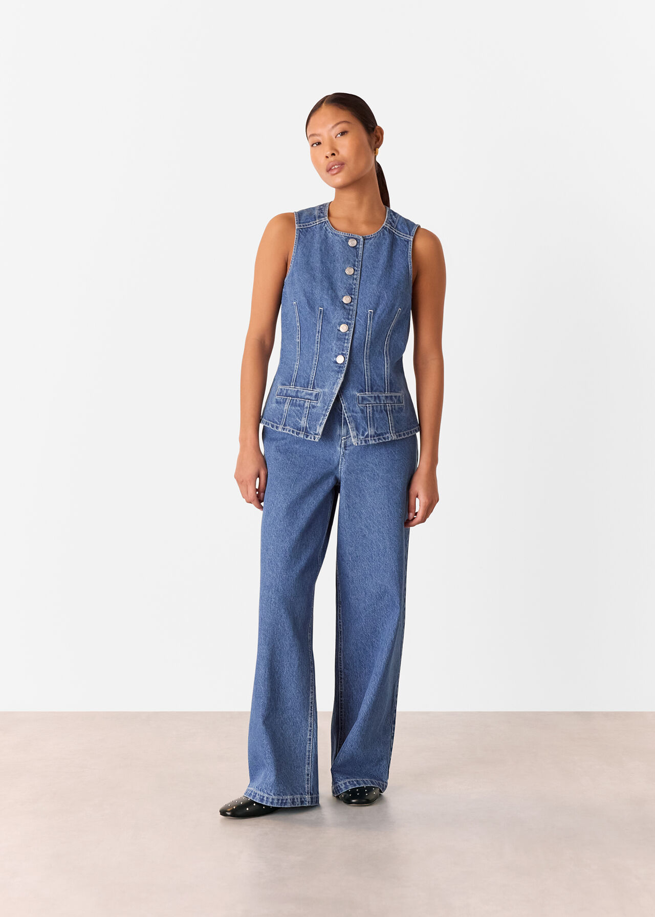 Petite Slim Fit Cotton Waistcoat