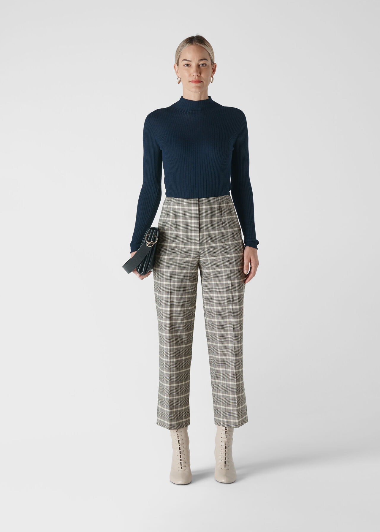 Courtney Check Trouser Black and White