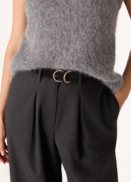 Suede Double Ring Buckle Belt