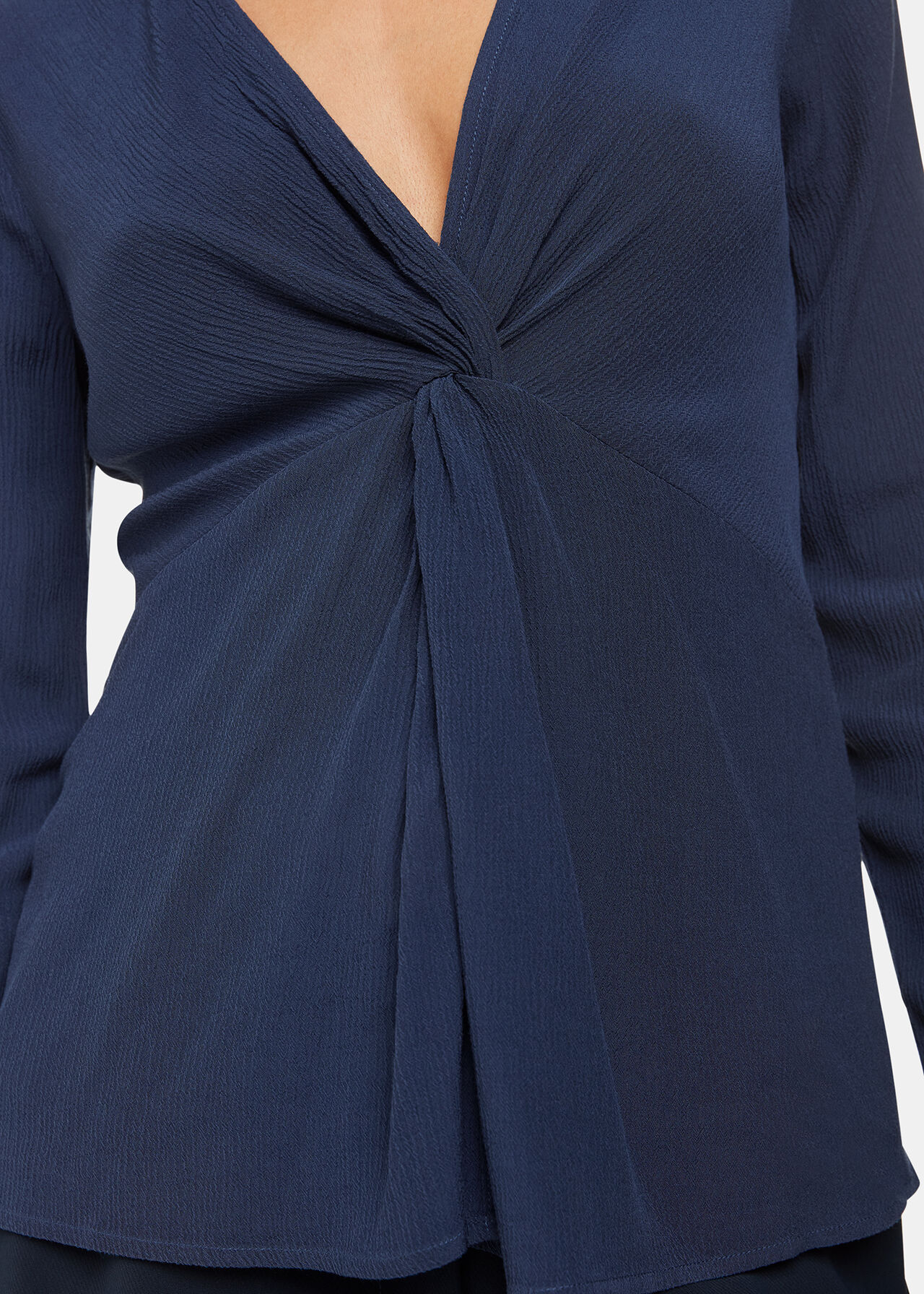 Twist Front Textured Top