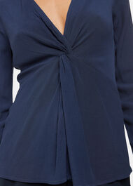 Twist Front Textured Top