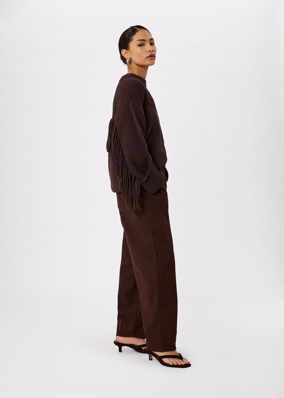 Brown Petite Tessa Casual Trouser