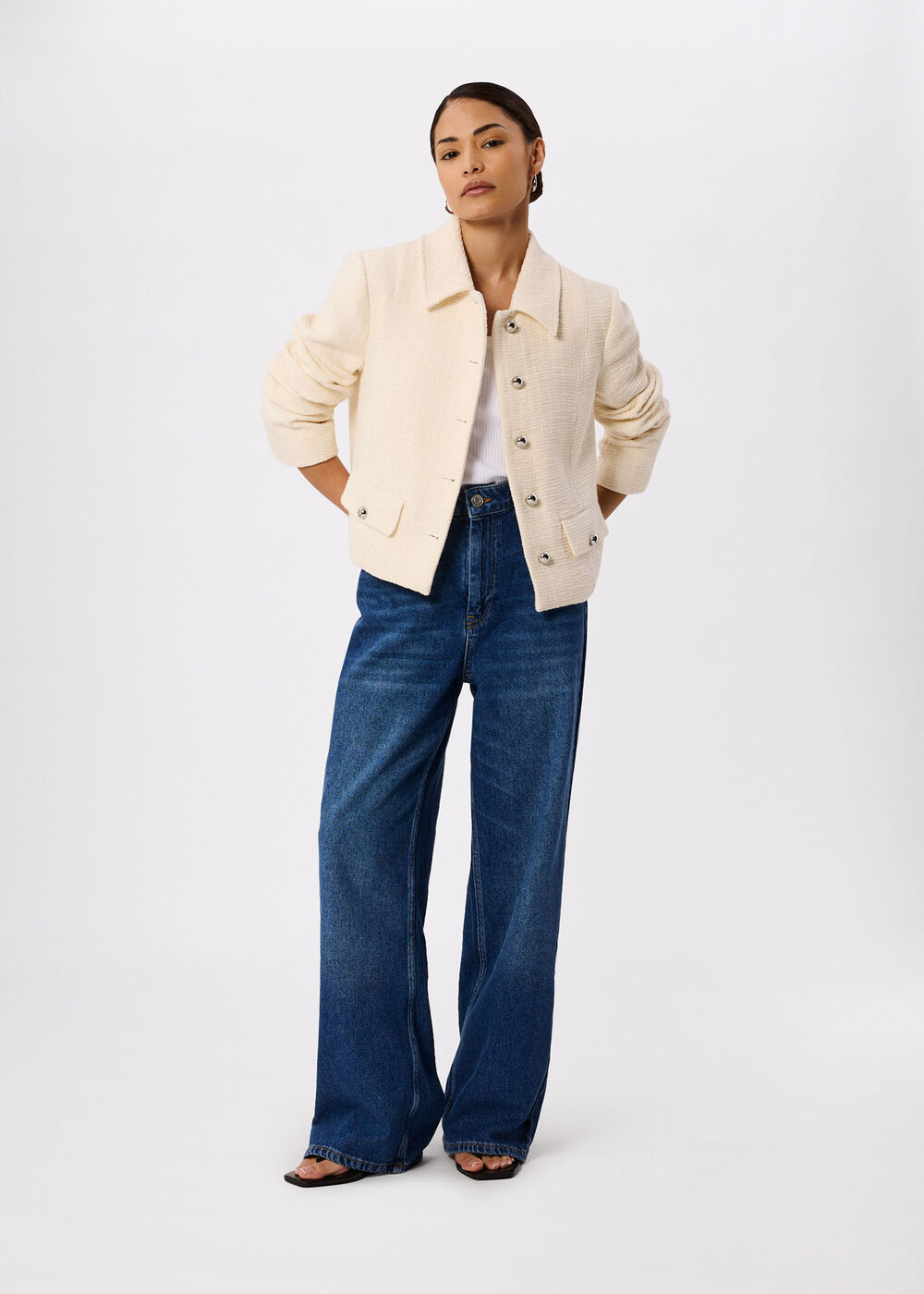 Petite Cropped Boucle Jacket