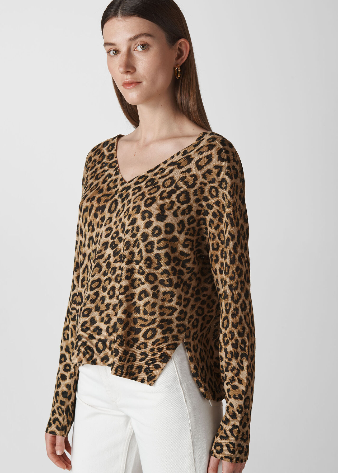 Leopard Print Leopard Print Linen Knit | WHISTLES