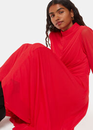 Petite Arabella Ruched Mesh Dress