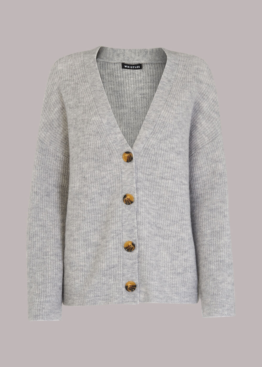 Easy Wool Mix Rib Cardigan