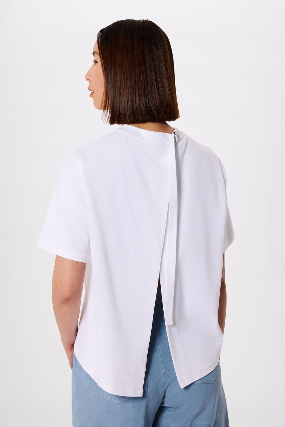 White Cotton Buckle Tee