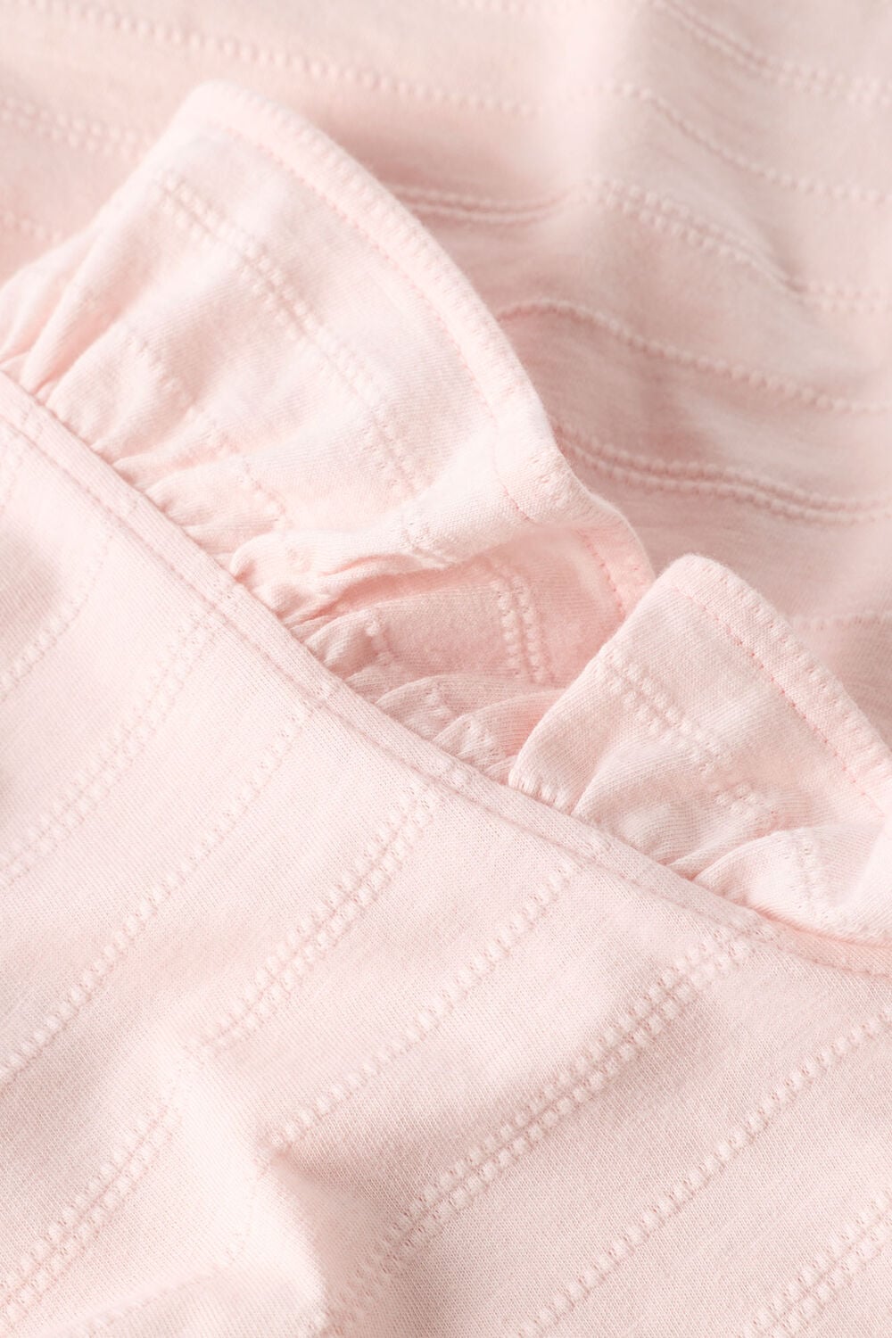 Pale Pink Frill Sleeve Broderie Tee