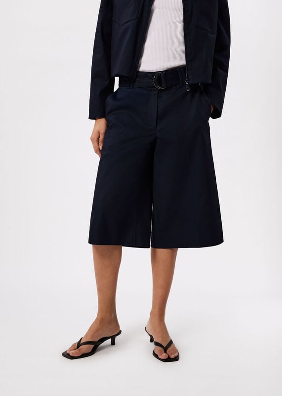 Navy Compact Cotton Bermuda Short