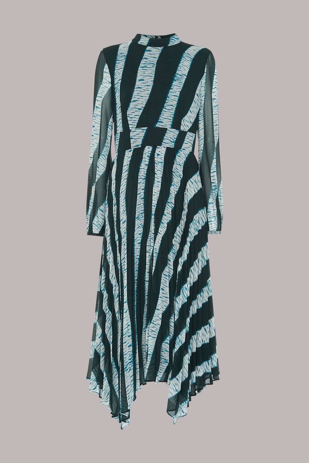 Shibori Print Pleated Dress