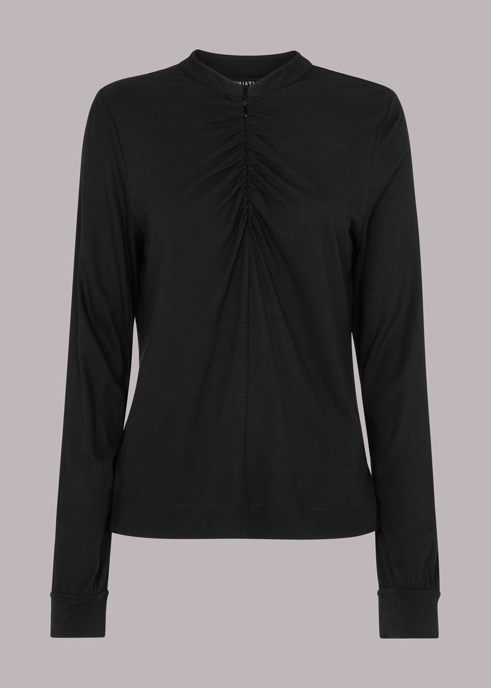 Ruched Zip Neck Top