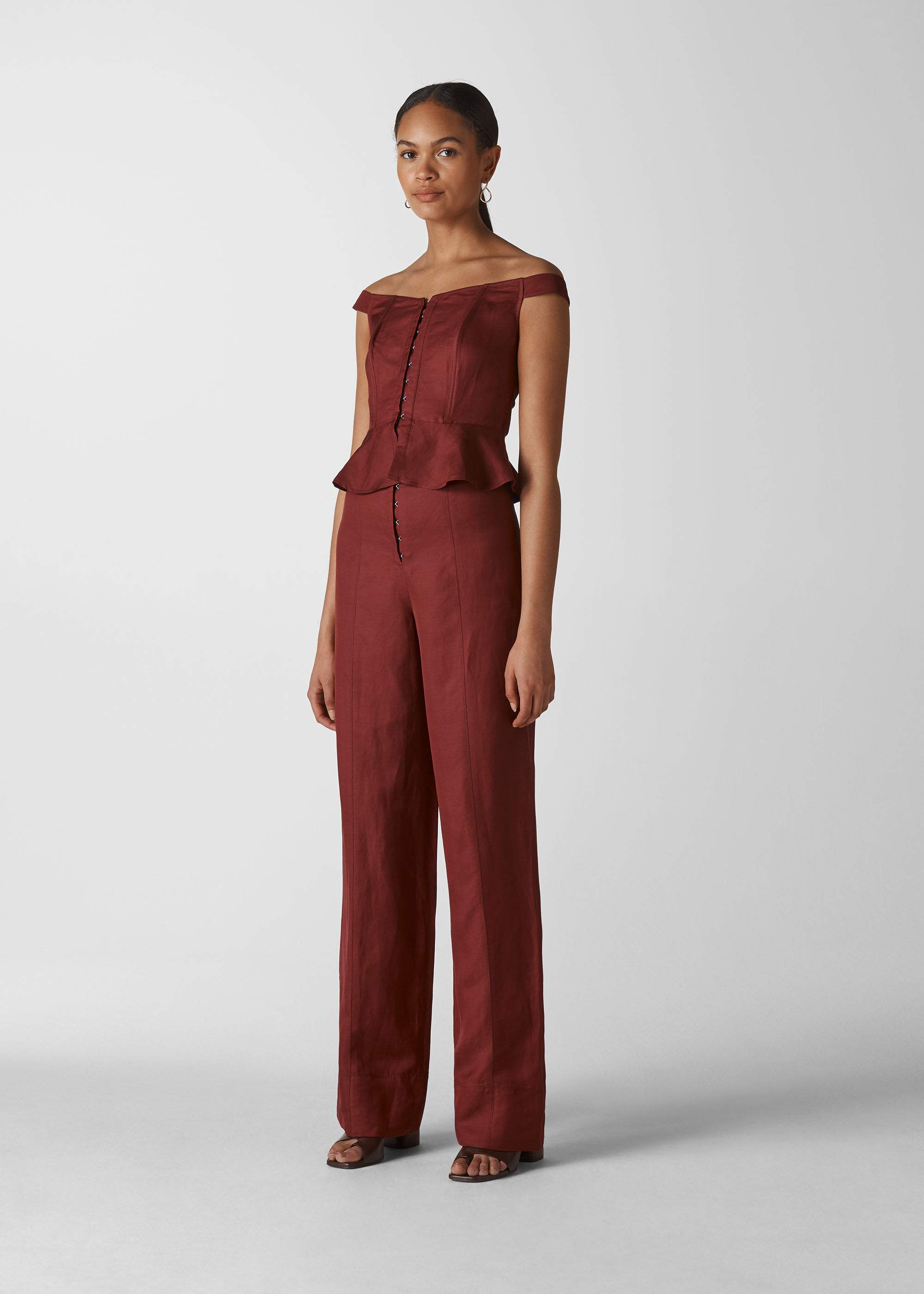 Burgundy bardot top clearance