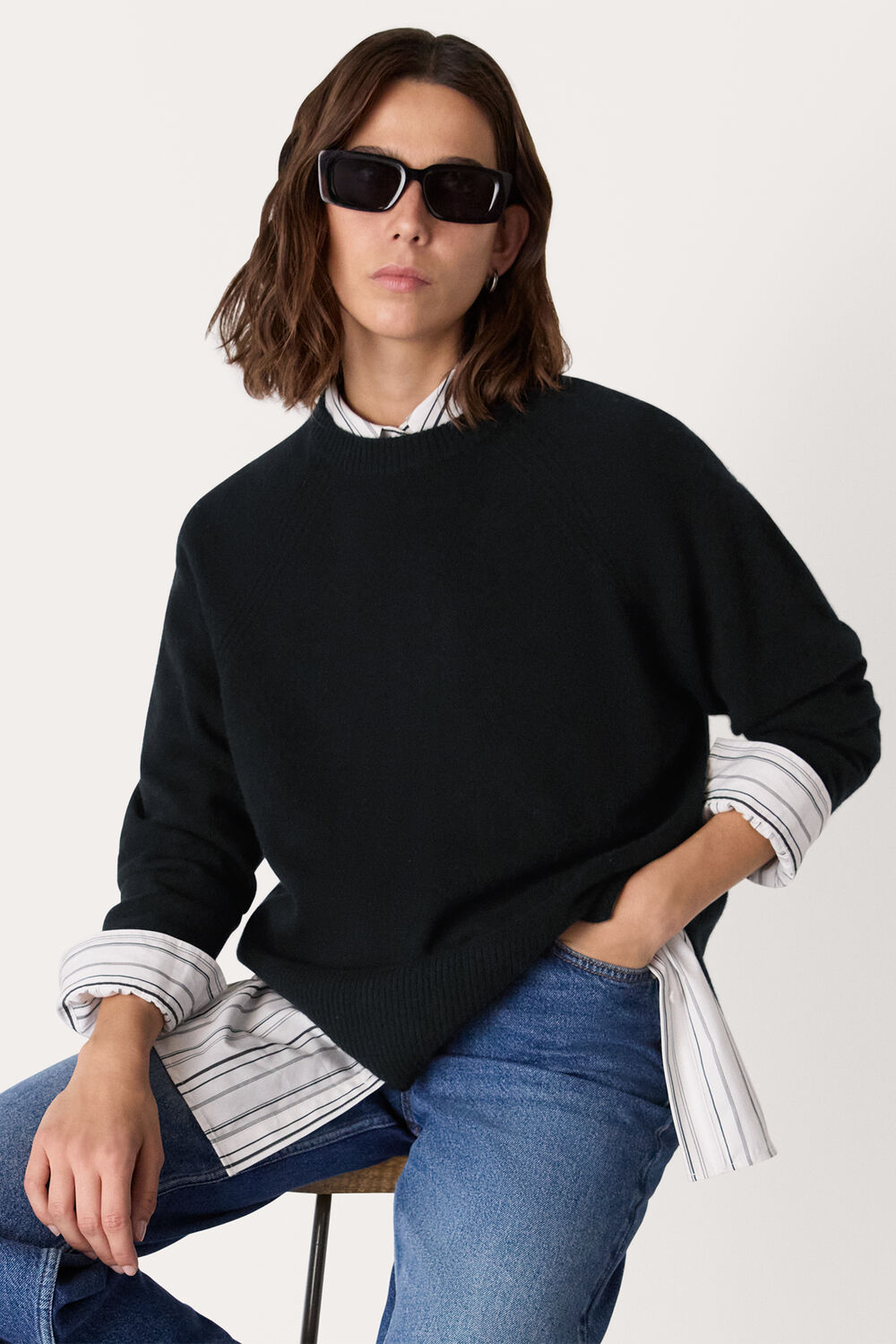 Black Ultimate Cashmere Crew Neck