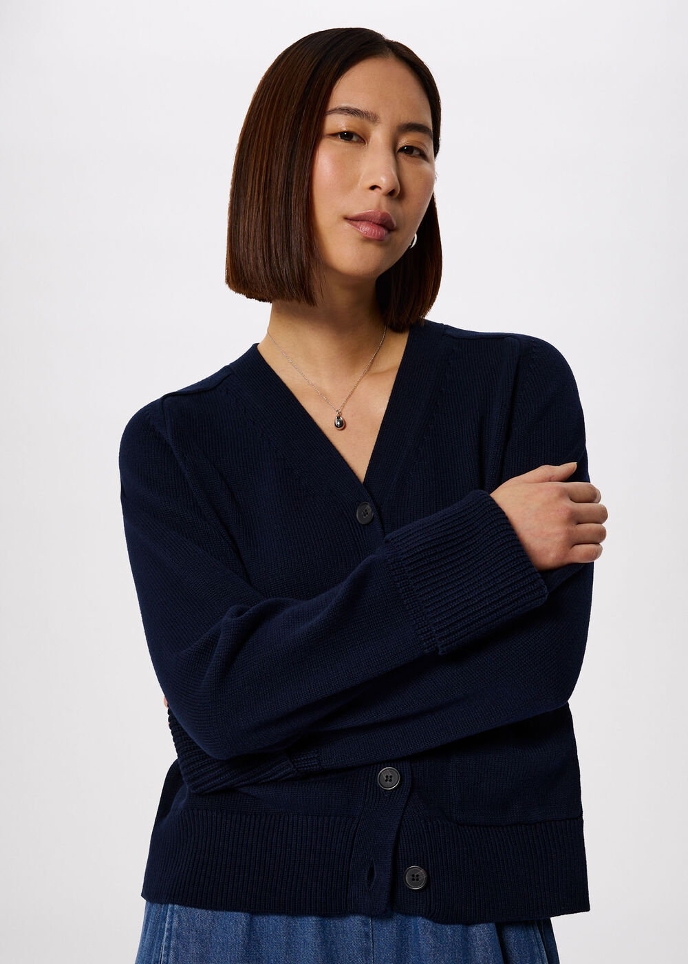 Cotton Pocket Detail Cardigan