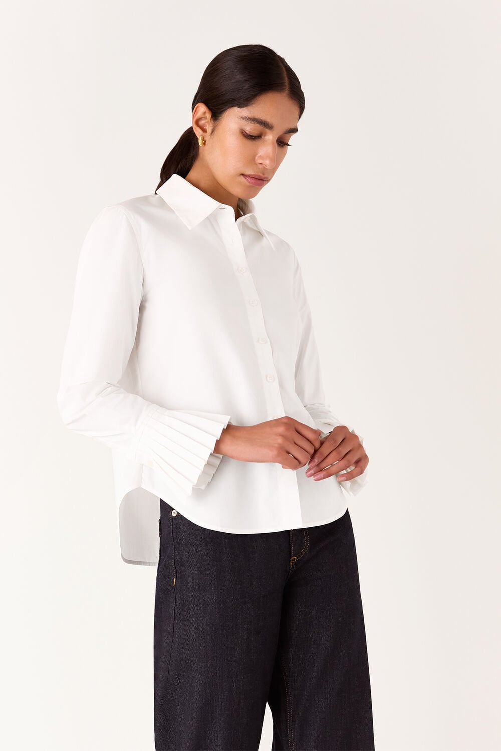 Marcy Pleated Cuff Shirt