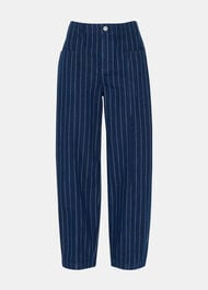 Pinstripe Barrel Leg Jean