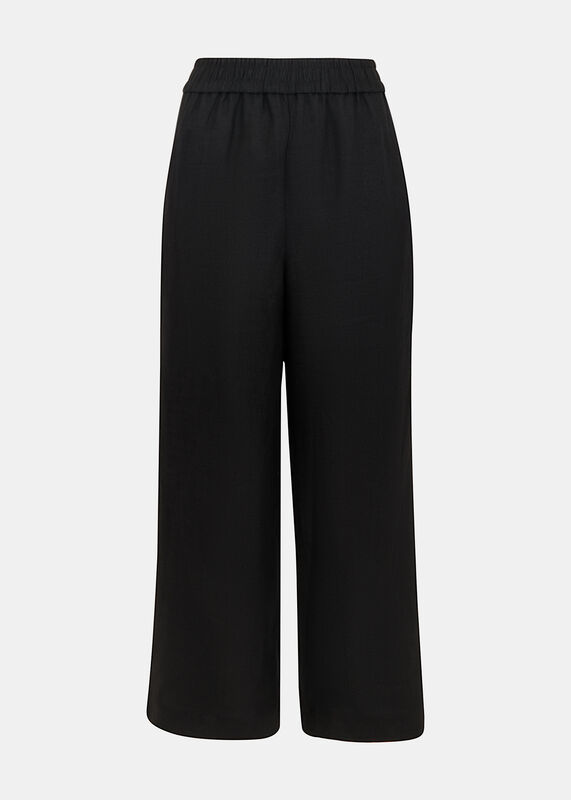Black Linen Pocket Pants 