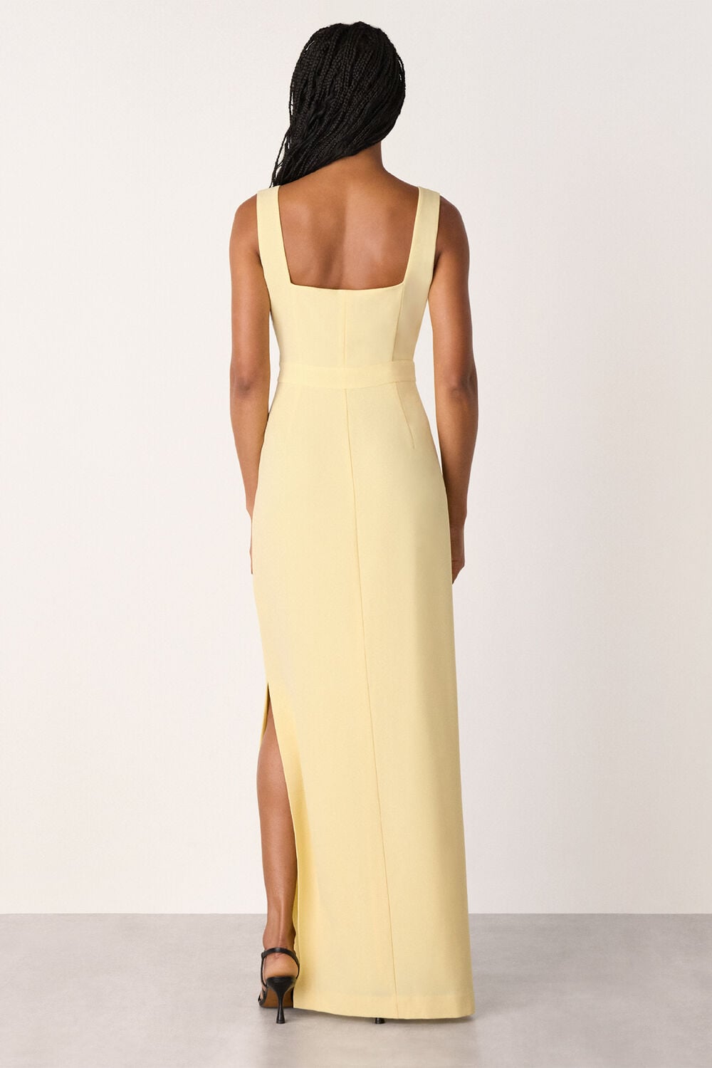 Yellow Mila Square Neck Maxi Dress