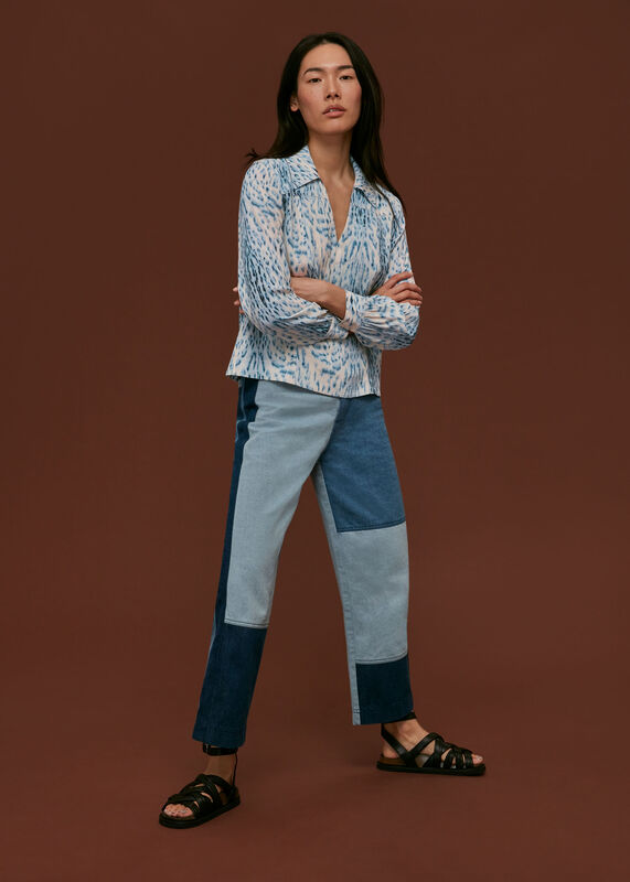 Blue Brushed Animal Shirt