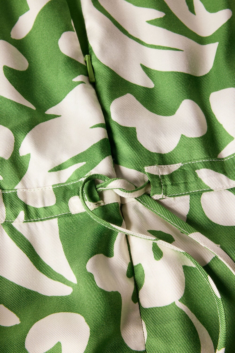 Green Floral Tie Waist Jumpsuit