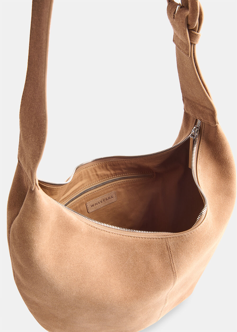 Large Sia Curved Suede Bag