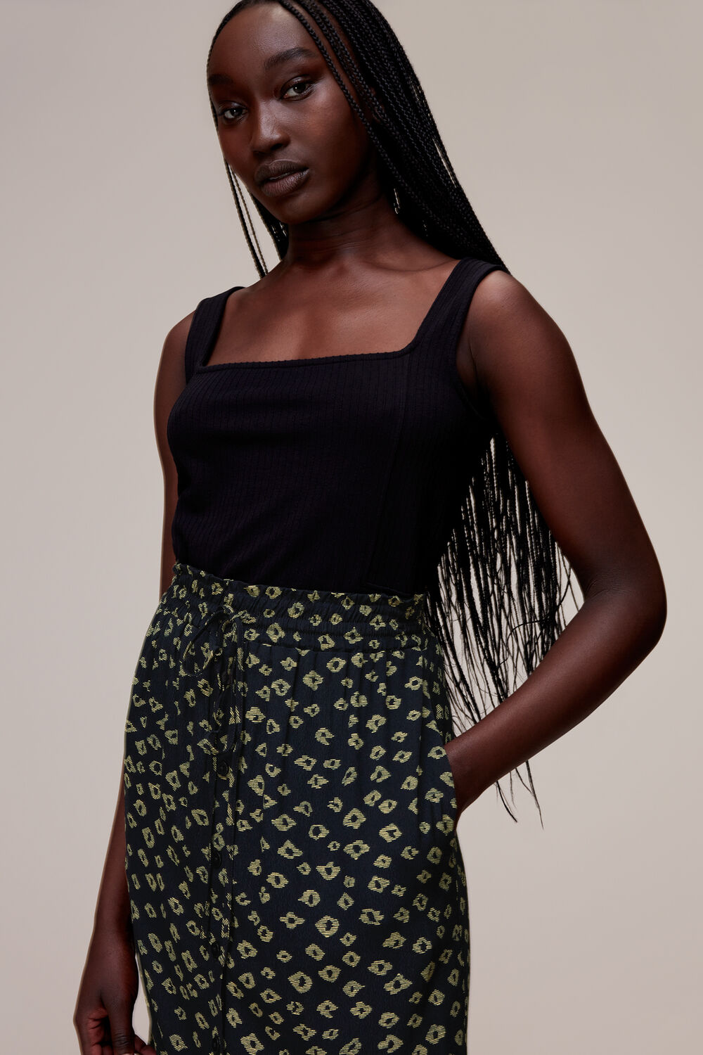 Abstract Gem Print Skirt