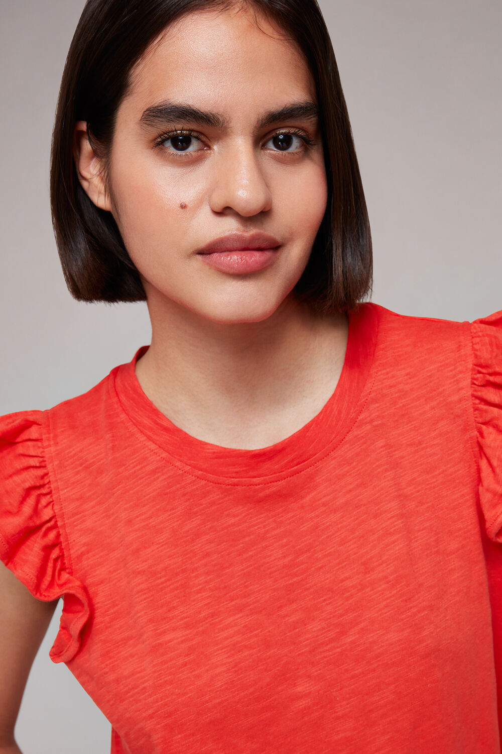 Frill Cap Sleeve T-Shirt