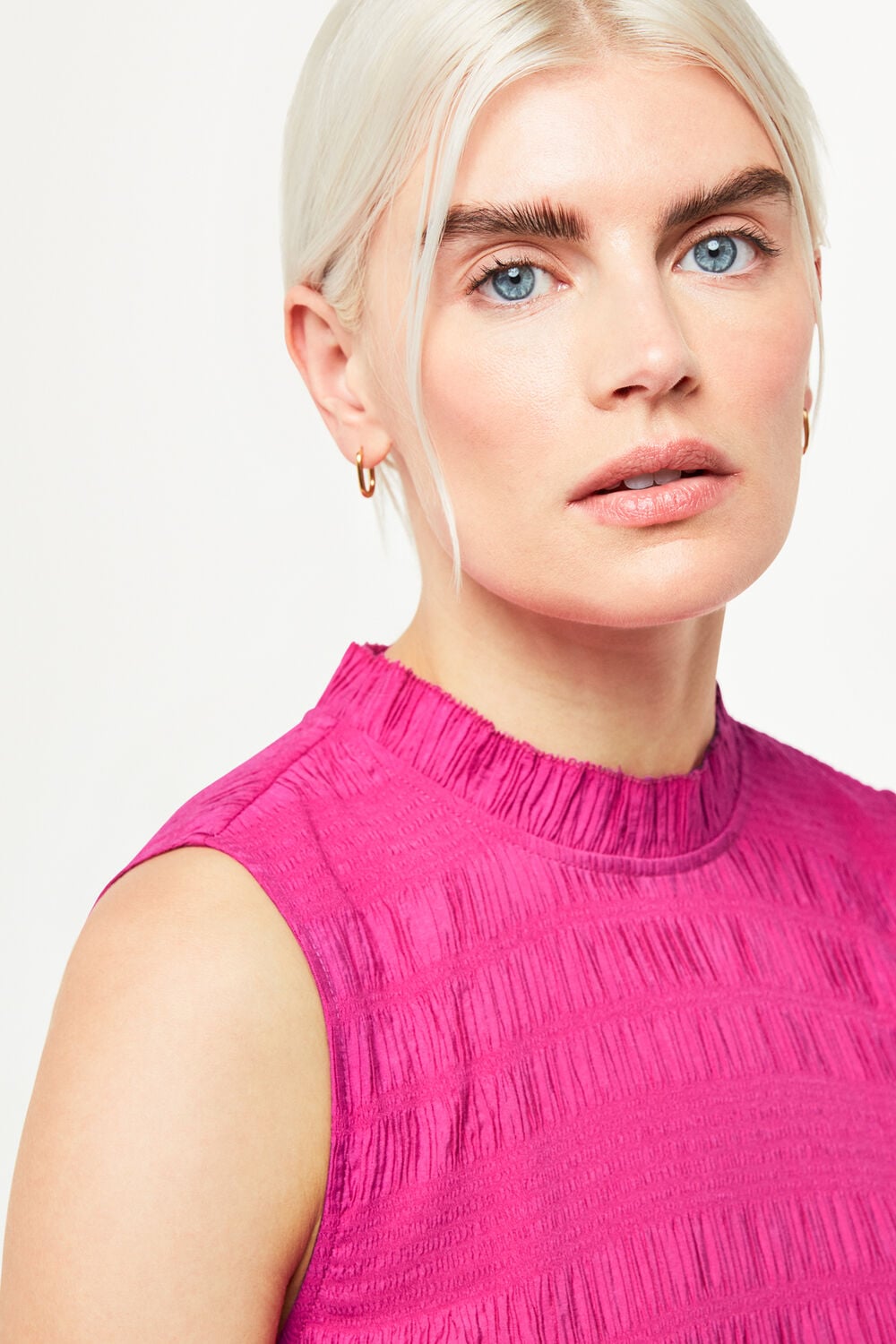 Pink Petite Maya Plisse Midi Dress