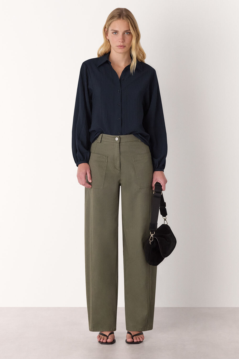 Textured Relaxed Viscose Shirt