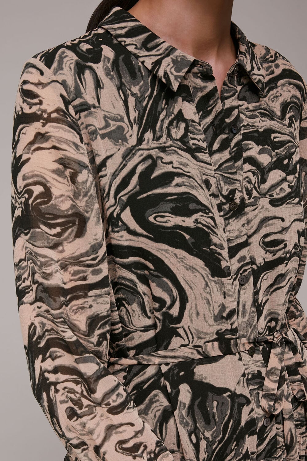Marble Print Shirt Dress