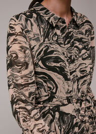 Marble Print Shirt Dress