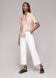 Map Print Silk Mix Shirt