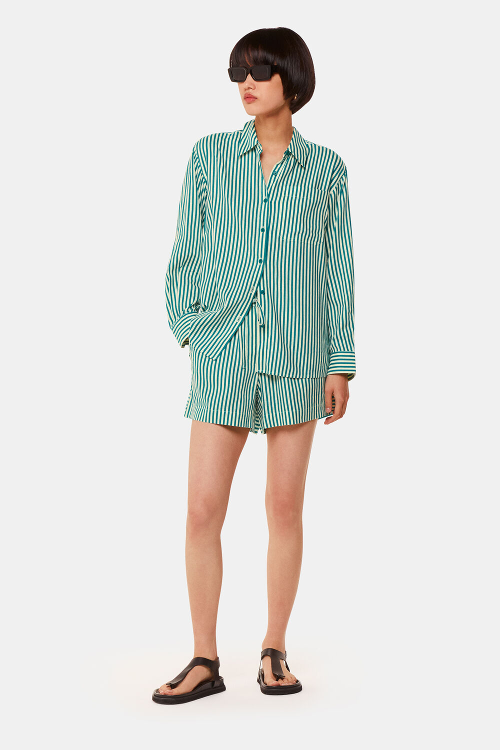 Stripe Linen Blend Shirt