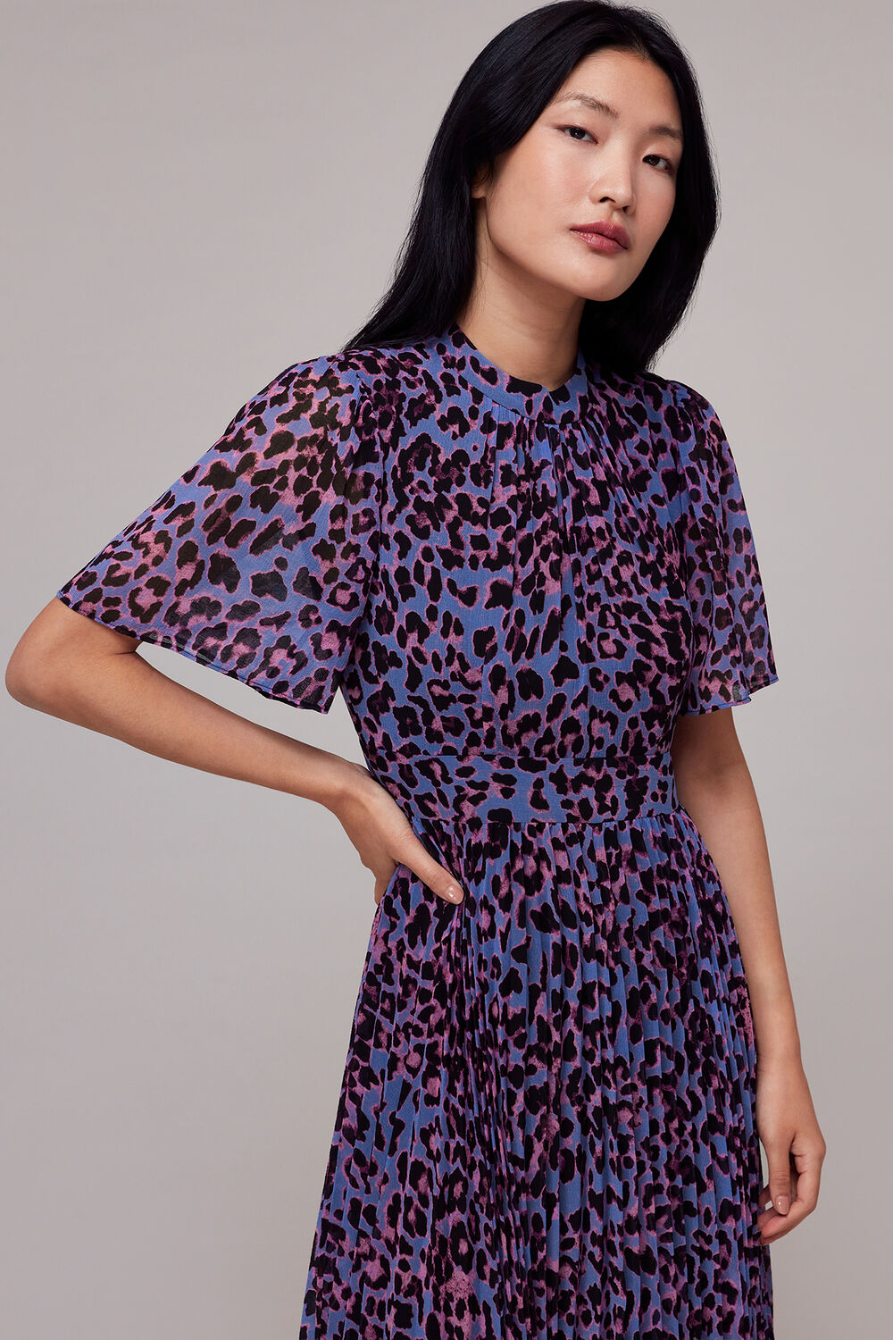 Animal Cheetah Pleated Dress